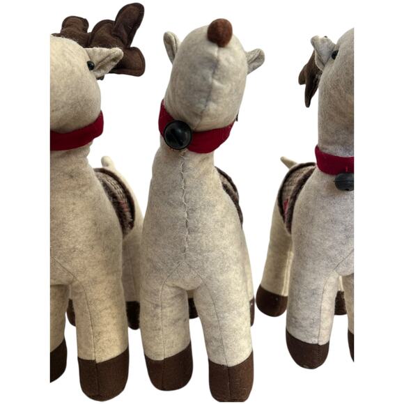 Ellsworth Avenue Weighted Reindeer Plush Decor 15" Tall Set of 3 - Picture 6 of 9